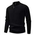 thumbnail image 2 of FRSASU Men's Quarter Zip Golf Pullover Sweater with Mock Collar, thermal Merino Wool, Breathable Soft Fabric Black, 2 of 6