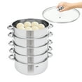 thumbnail image 2 of 1*5-Tier Stainless Steel Steamer, Suitable for Steaming and Cooking Fish, Shrimp, Crab, Rice, Vegetables, Steamed Buns, Maximum Loading-bearing Capacity ( Each Tier): 15kg/33.06lbs, 2 of 10