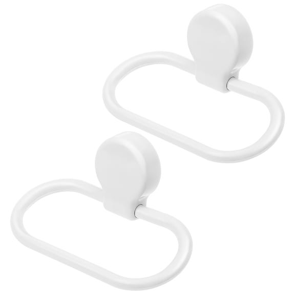 CIMAXIC 2Pcs Quick Install White Towel Holder Adhesive Bathroom Wall Mount Hand Towel Organizer