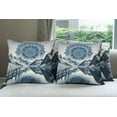 thumbnail image 5 of Ambesonne Lake Throw Pillow Cover Pack of 4, Ethnic Boho Mandala Mountains, 4 Pcs-16" x 16", Night Blue, 5 of 5