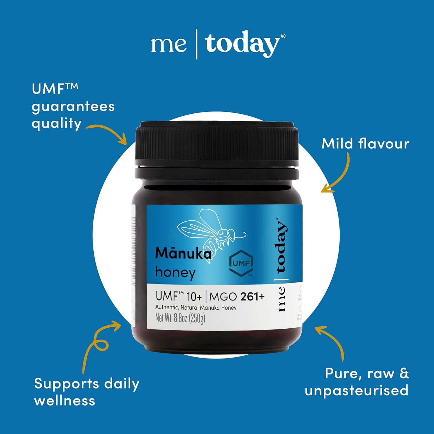 Me Today - Manuka Honey UMF 10+/MGO 261+ from New Zealand (8.8oz) Authentic, Raw & Unpasteurized
