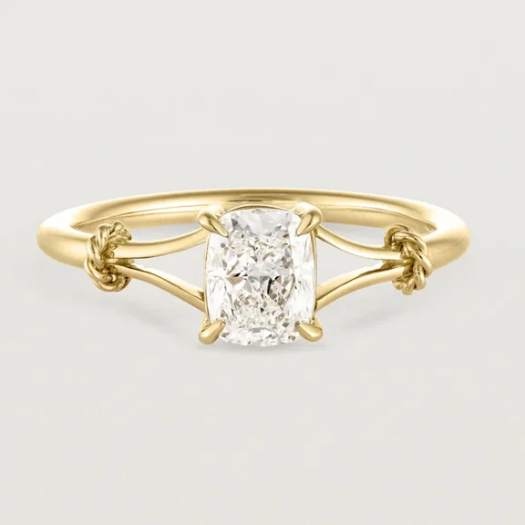 3 Ct Cushion Cut Moissanite Solitaire Engagement Ring 14K Yellow Gold Sterling Silver Classic Timeless Design Luxury Bridal Jewelry 4