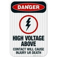 thumbnail image 1 of High Voltage Above Contact Will Cause Injury Or Death Sign, OSHA Danger Sign, (SI-3783) 12x18 Reflective Aluminum EGP, 1 of 1