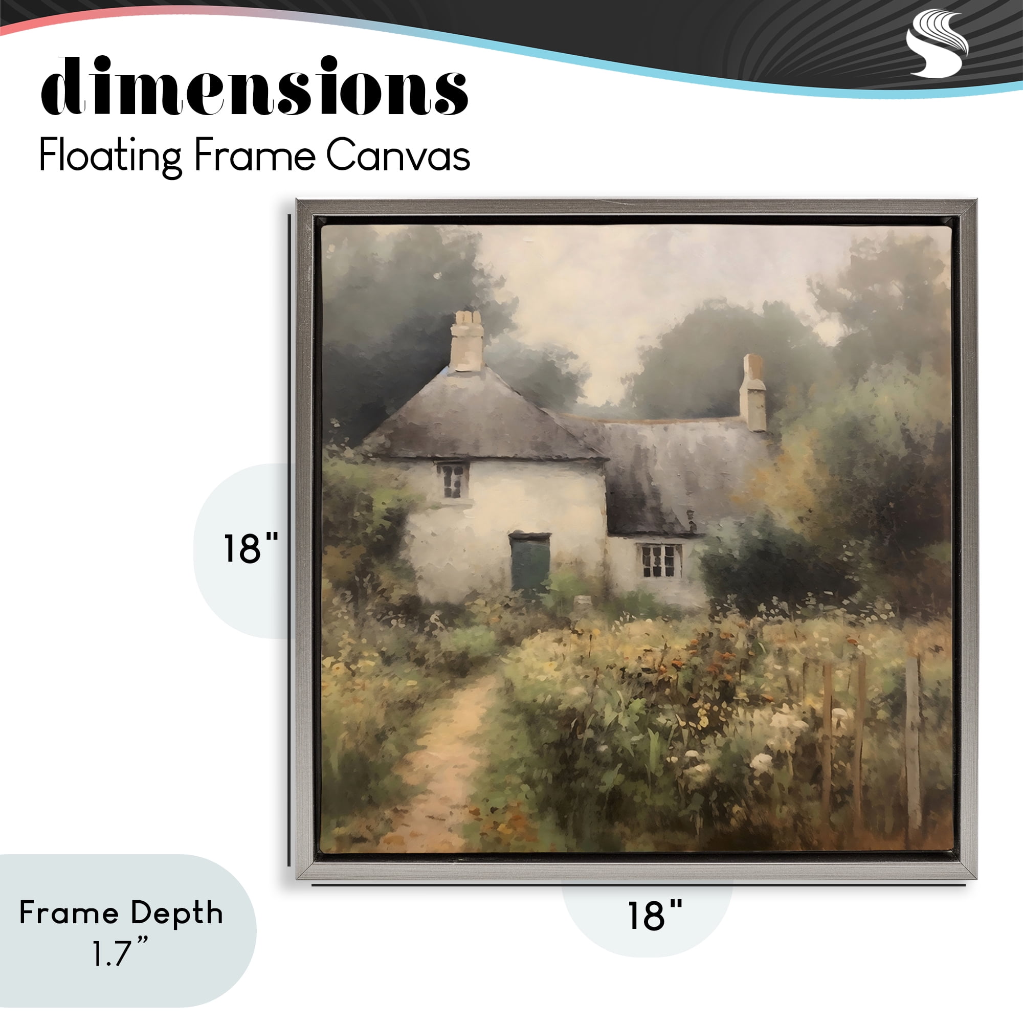 Stupell Industries Cottage Comfort in Summer Garden Gray Framed Floater Canvas Wall Art, design by Creative Studio