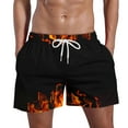 thumbnail image 2 of Ceisia Mens Flame Graphic Swim Trunks Drawstring Elastic Waist Pockets Quick Dry Five Pocket Length Beach Bottoms Orange XXXXL Gifts for Father, 2 of 5
