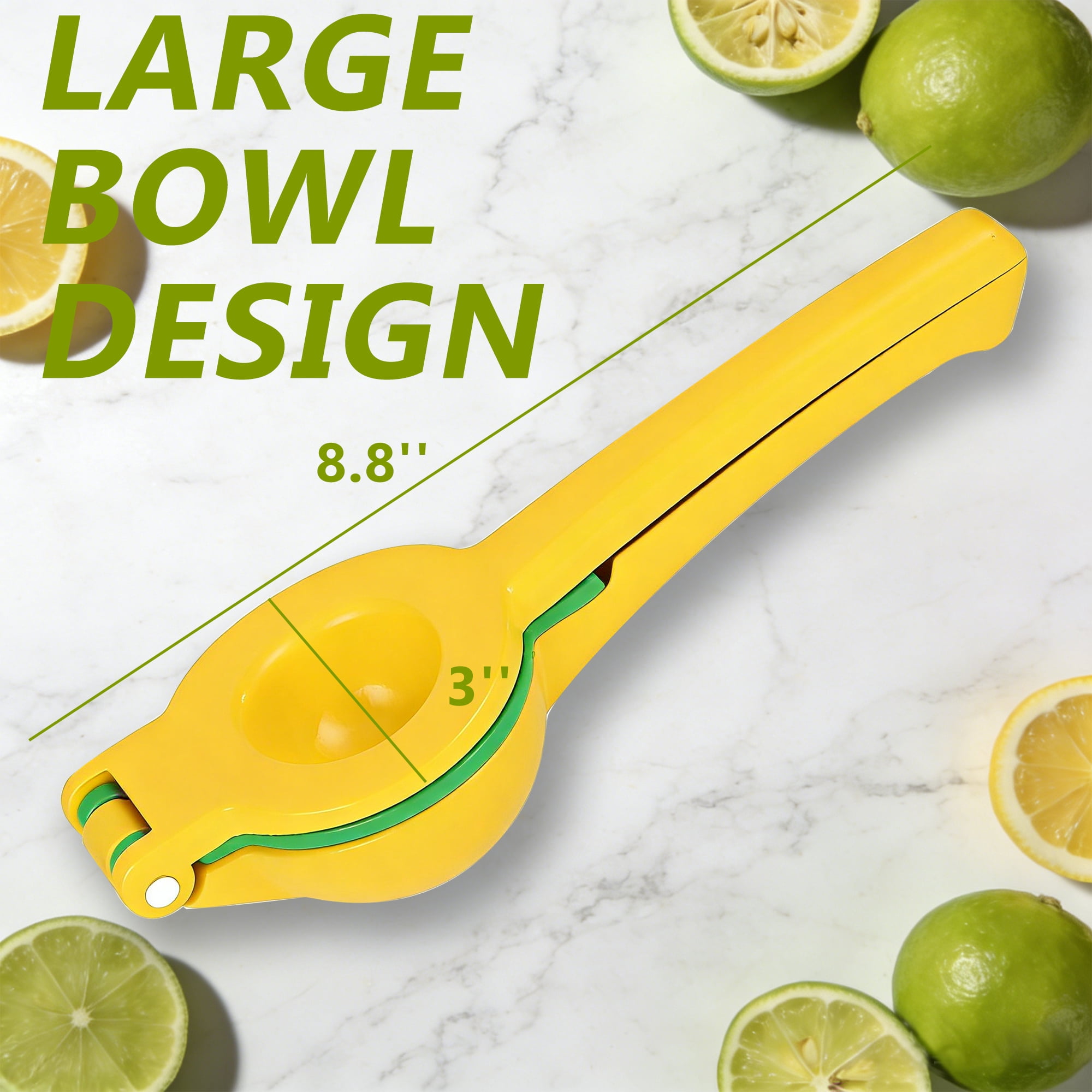 GARITIN Lemon Squeezer, Metal Lemon Juicer, Handheld Juicer for Lemon Citrus Lime Orange, Manual Citrus Squeezer, Yellow