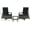 Gray Brown/Black, variant on Safavieh Herman Coastal Steel 3-Piece Outdoor Chat Set, Gray Brown/Black