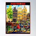 thumbnail image 2 of Amsterdam : Vintage Bicycle Travel Print Poster Wall Art, Modern Wall Decor For Living Room Bedroom, 8x12 UNFRAMED, 2 of 3