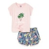 Limited Too Toddler Girl Printed Top and Short 2 Pc Outfit Set, Size 2T-4T