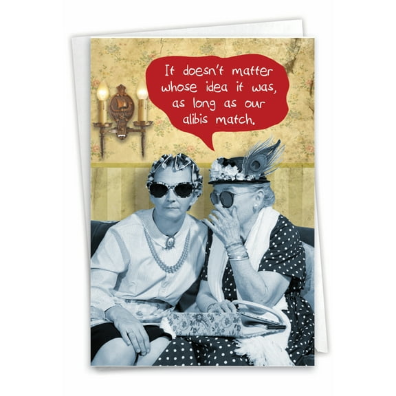 1 Funny Birthday Card with Envelope - Matching Alibis C3537BDG