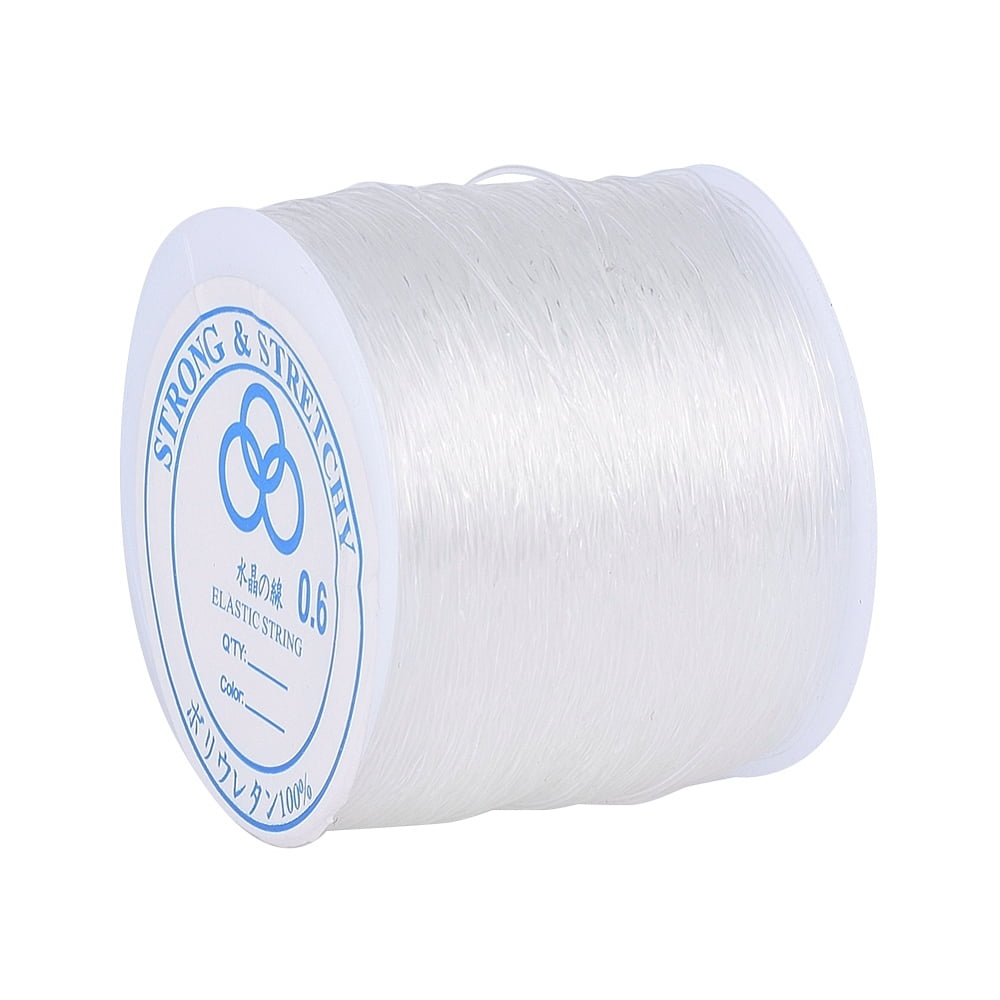 Elastic Stretch Polyester String Cord Jewelry Making Bracelet Beading Thread Clear 0.6mm about 109.36 yards(100m)/roll