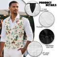thumbnail image 6 of Yuyamidu Cowboy Men's Suit Vest Cactus Casual Waistcoat Vest for Men Size 2XL Leisure Dress Business Vests for Wedding Party Tuxedo V-neck Waistcoat with Pockets, 6 of 7