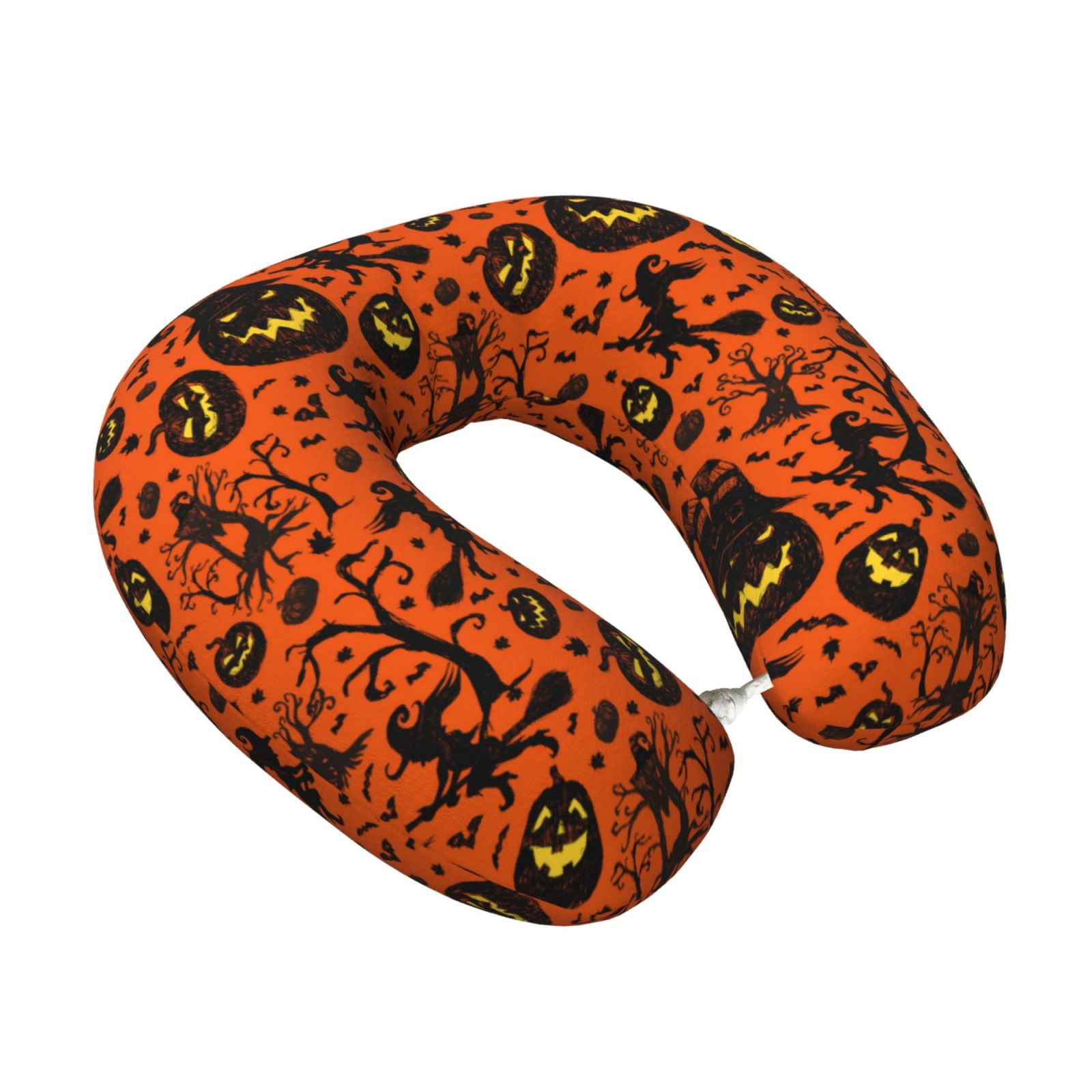 Xecao Halloween3 Print Memory Foam Cervical Neck Pillow Versatile U-Shaped Pillows for Home,Office,Camping,Travelling,Soft Washable Cover