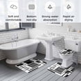 thumbnail image 6 of Abstract Lines Art Bathroom Rugs Set Black White Grey Geometric Modern Non Slip Absorbent Soft Bath Mats 3 Piece Set with Bathroom Rug, U-Shaped Floor Mat, Toilet Seat Cover Small Size, 6 of 9