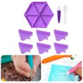 thumbnail image 1 of Bandeja Clasificación Cuentas Pintura Artística Hexagonal para Diamantes Herramienta Artesanal Gran Capacidad Con Cepillo Cuchara, 1 of 9