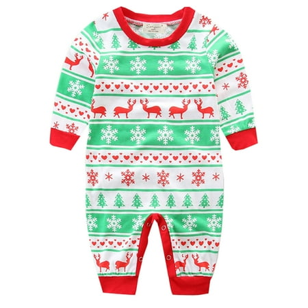 

AIMAOMI Boys Girls Winter Long Sleeve Christmas Snowflake Deer Prints Jumpsuit For Babys Xmas H
