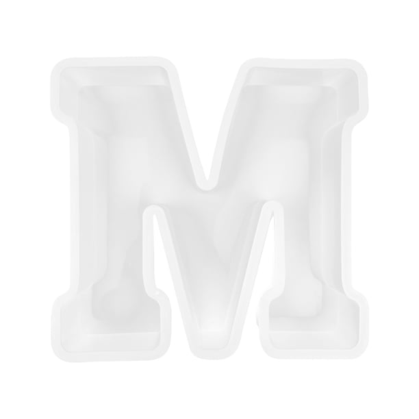 Fiudx Molde de Resina con Letras Grandes, Diseño Flexible de Epoxi, Reutilizable, para Manualidades con Cera de Vela y Jabón, Decoración para Oficina y Hogar, Arte de Resina Diy, 1 Pieza, Color Blanc