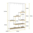 thumbnail image 6 of Resenkos Plant Stand,Flower Pot Holder Shelf Planter Display Shelving Unit,70.9" Plant Stand, Large Flower Bonsai Shelf with 6 S Hanging Hooks,Rustic Brown,White, 6 of 7