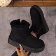 thumbnail image 5 of Yokteiria Women's Snow Boots Cozy Slip On Soft Lined High Top Ankle Boots Thick Bottom Non Slip Flat Heel Cold Weather Outdoor Boots Winter Fashion Footwear, 5 of 10