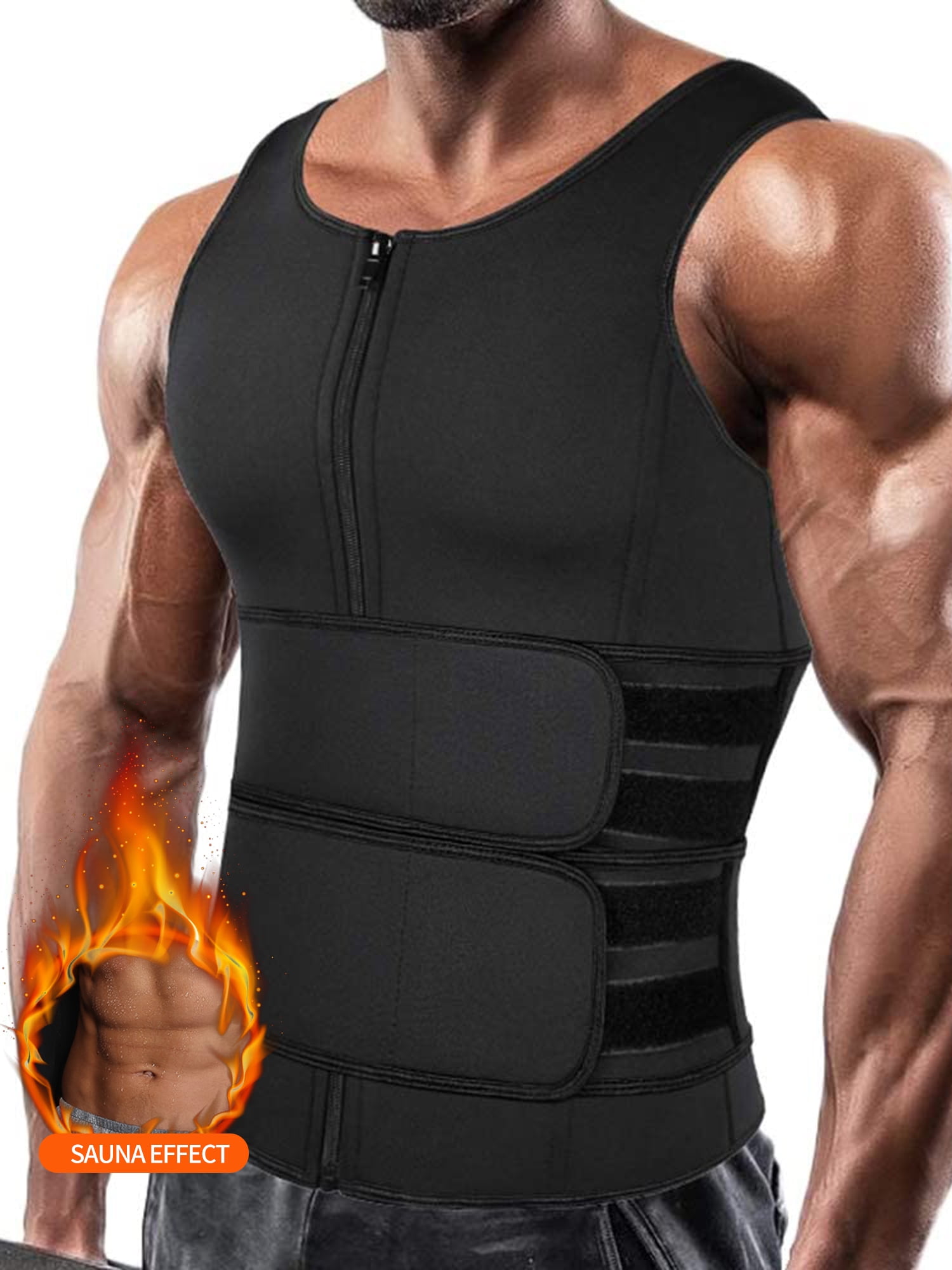 Sauna Suit Tank Top for Men Workout Vest Gym Shirt Shaper Neoprene Help Sweat 