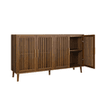 thumbnail image 3 of Dining Room Sideboards, 63 inch Walnut Sideboard Buffet Cabinet With Storage ,Grille-Striped 4 Doors Sideboard,Multifunctional Accent Cabinet for Dining Room,Living Room,Entryway,Kitchen, 3 of 4