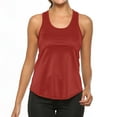 thumbnail image 3 of MESSUEN Racerback Tank Top for Women Sports Tank Tops for Women Crew Neck Muscle Fit Sports Bra for Yoga Crop Tank Pockets Fitness Mesh Running Women's Shirts Basic Tops for Women Red L, 3 of 3