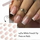 thumbnail image 3 of Rosarden 24Pcs White French Tip Press on Nails - Short French False Square Fake with Nail Glue Nude Pink Stick Gold Glitter Fashion for Women Girls Ar, 3 of 5