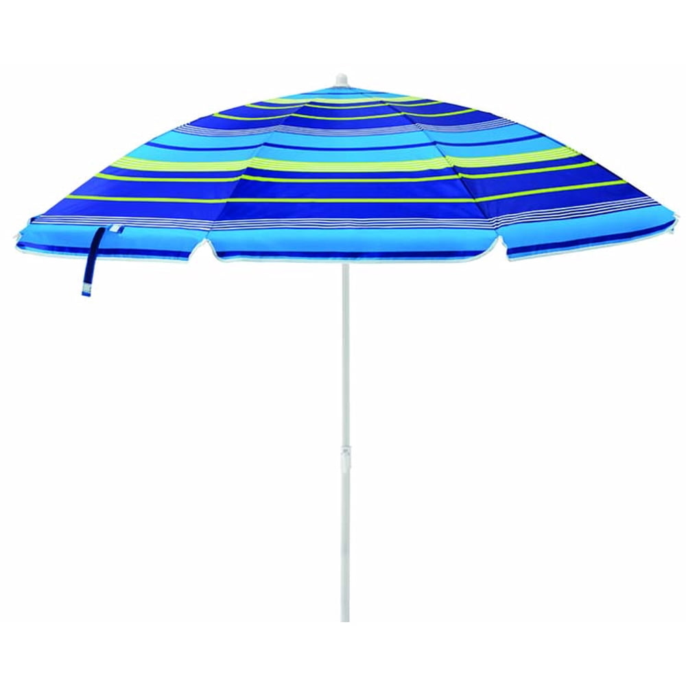 Mainstays 6' Beach Umbrella, Blue Striped