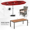 thumbnail image 4 of Costway Ensemble de Salle à Manger en Osier pour Patio de 10 Pcs avec Parasol de Patio Double Face 8 Fauteuils Rouges, 4 of 9