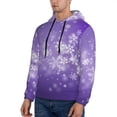 thumbnail image 2 of KLL Snowfall Sky White Purple Print Mens Hoodie Long Sleeve Casual Pullover Hooded Sweatshirt Fashion Drawstring Hoodies with Pocket-X-Large, 2 of 6