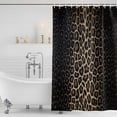 thumbnail image 3 of Leopard Print Shower Curtain, Waterproof Shower Curtains for Bathroom, Chic Abstract Black Brown Animals Texture Washable Fabric Bathtub Curtain Set Bath Decor with 12 Hooks Stall 36"x72", 3 of 8