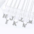 thumbnail image 5 of Fashion Design Cool 26 Letters Pendant Zircon Women Clavicle Chain Couple Men Korean Style Jewelry Alphabet Pendant Necklace Initial Letters Sweater Chain L, 5 of 8