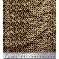Soimoi Brown Cotton Cambric Fabric Spiral & Stripe Geometric Fabric Prints By Yard 42 Inch Wide