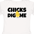 thumbnail image 4 of Inktastic Chicks Dig Me Boys Long Sleeve Baby Bodysuit, 4 of 5