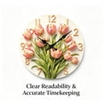 thumbnail image 4 of VOCOO 10" Wooden Tulip Pseudo 3D Wall Clock, Silent Sweep Quartz Movement, Easy to Install, Art Decorative Clocks, 4 of 10