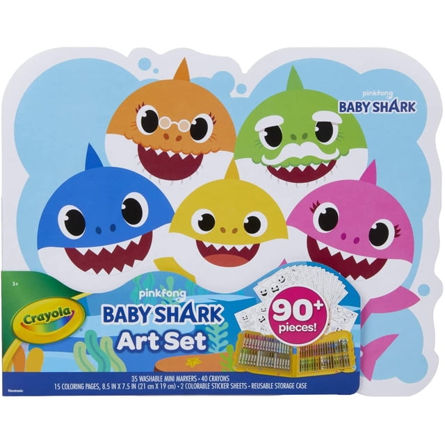 Set de arte Baby Shark de Crayola, 90 piezas, regalo para niños de 4, 5, 6, 7