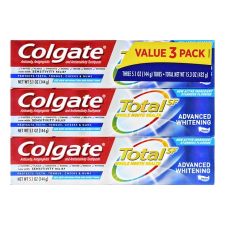 Colgate Total Advanced White 5.1 Oz. Toothpaste, 3 Pack