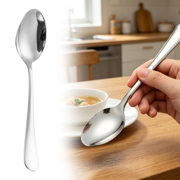 ZMGEJPW 1 Pack Stainless Steel Dinner Spoons, Silver Table Spoon for Home Kitchen Restaurant, Dishwasher Safe, Silver, 7.05 in