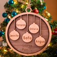 thumbnail image 1 of Adornos navideños personalizados 2023, personalice de 1 a 10 nombres, decoración del árbol de Navidad, nombres grabados con láser, viene con una cuerda (5 nombres, cuerno de ciervo+hojas), 1 of 4
