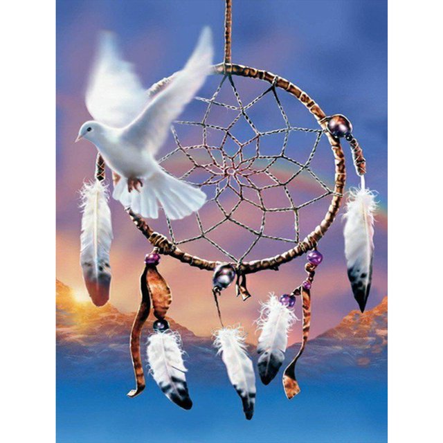 Cuadros Decorativos Kit de pintura de diamante 5D Dream Catcher Full Round Drill DIY Wall Art (A5210) Likrtyny embutido en tela