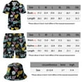 thumbnail image 3 of Men's 2 Piece 80s 90s outfit Hawaiian Shirt Shorts Button Down Shirt and Shorts Sets with Bucket Hats M, 3 of 3