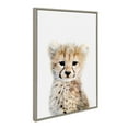 thumbnail image 2 of Kate and Laurel Sylvie Baby Cheetah Animal Print Portrait Framed Canvas Wall Art by Amy Peterson, 23x33 Gray, 2 of 5