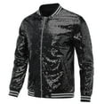 thumbnail image 2 of Mens Sequins Casual Zipper Party Bomber Jacket, 2 of 2