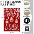 thumbnail image 6 of Merry Christmas Ball Small Decorative Garden Flag, Xmas Ornament Holly Red Berries Plants Leaves Yard Lawn Outside Decor, Winter Holiday Farmhouse Outdoor Home Decoration Double Sided 12 x 18, 6 of 6