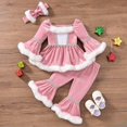 thumbnail image 2 of Curenmufel Long Sleeve Sweatshirt and Jogger Pants Girls Clothing Set for Daily Wear 12 18 Months (Pink,12-18 Months), 2 of 8