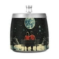 thumbnail image 7 of Yayeee Ashtray with Lid for Cigarette Smokeless Stainless Steel Home Ash Holder, Red Sitting on The Moon, 7 of 7