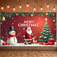 thumbnail image 2 of Decorative Design Merry Christmas Banner Colorful Ornaments Festive Decor Holiday Backdrop for Christmas Party Winter Celebration Home Decoration, 2 of 9