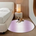 thumbnail image 3 of Light Purple White Round Area Rug 7 FT, Non Slip Living Room Area Carpet, Gradient Solid Stripes Geometric Washable Soft Circular Rug Non-Shedding Floor Carpet for Bedside Office Play Room Classroom, 3 of 9