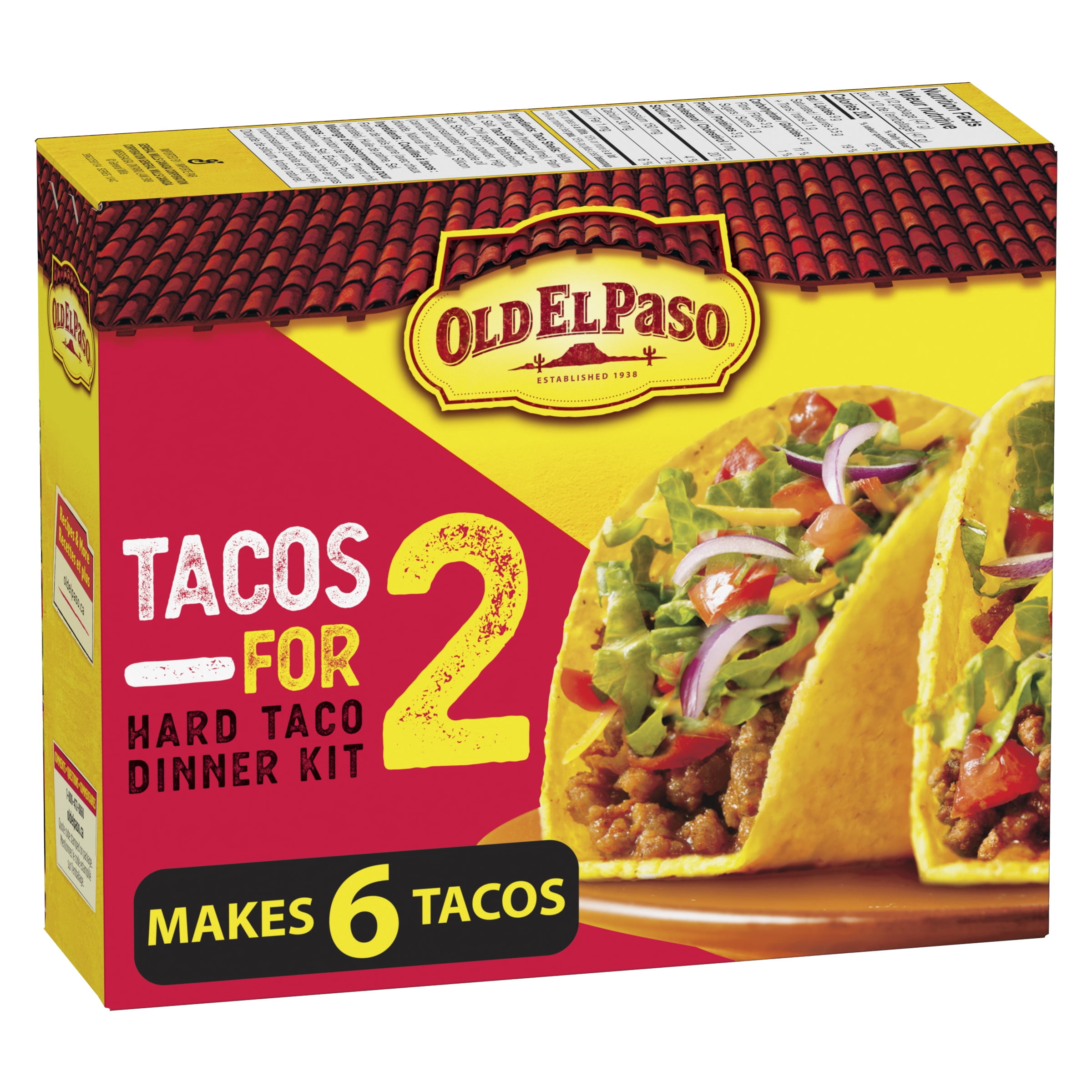 Old El Paso Tacos for 2 Hard Taco Dinner Kit, 94 g, 6 ct shell, 94 g