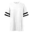 thumbnail image 4 of Womens Plus Size Blouses Color Block Crew Neck Tops Short Sleeve Basic Casual Loose Fit Tee 2025 Fashion Shirts, 4 of 5